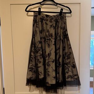 Lena Hoschek Floral Black and Gray Women's Midi length Skirt size XS